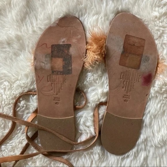 CHARLOTTE STONE Yvonne Ostrich Feather Sandals - Picture 11 of 11